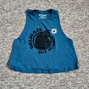 Women's Teal Graphic Muscle Tee